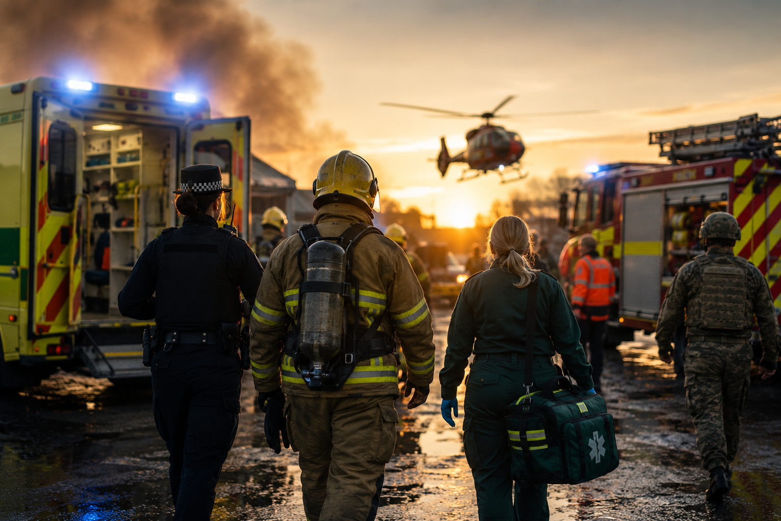 Image of Emergency Services workers for UKESG